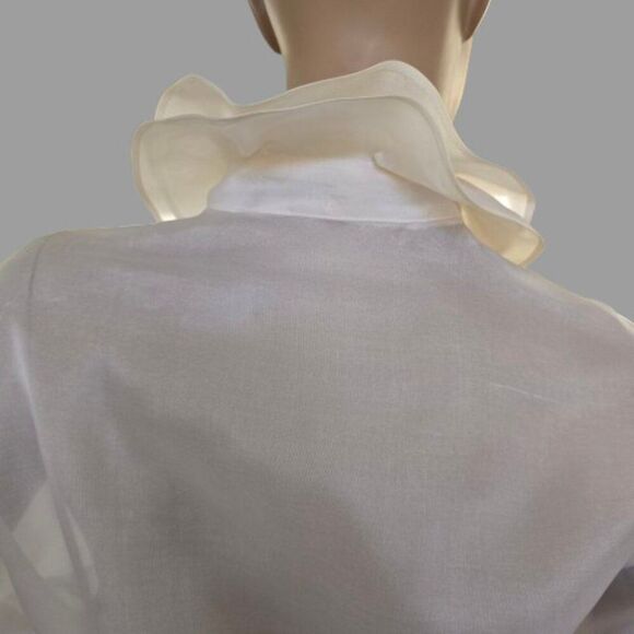 Victor Costa Saks Fifth Avenue Evening Blouse Beige Pleated USA Made Sz 4 VTG - Picture 7 of 11